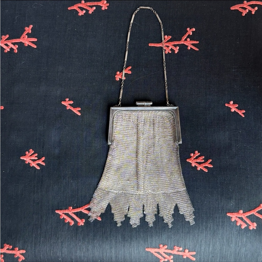 Vintage 925 Sterling Silver Mesh Fringe Evening Purse - Picture 13 of 13